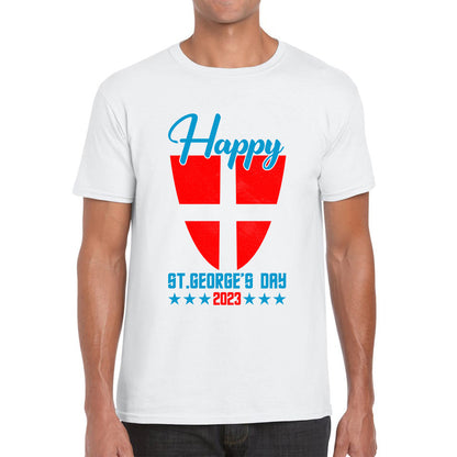 Happy St George's Day 2023 Saint George Cross Shield England Flag Religious Warriors St George Day Mens Tee Top