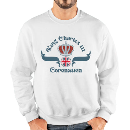 King Charles III Coronation Royal Crown CR III His Majesty Union Jack God Save The King Uk Flag Unisex Sweatshirt