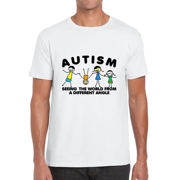 Autism Seeing The World From A Different Angle Autism Awareness Autism Support Autistic Pride Mens Tee Top