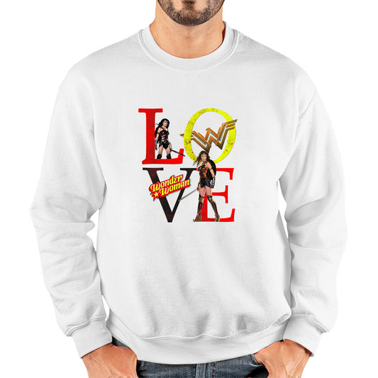 Love Wonder Woman Justice League Logo Wonder Woman Super Woman Comic Book Character DC Superhero Unisex Sweatshirt