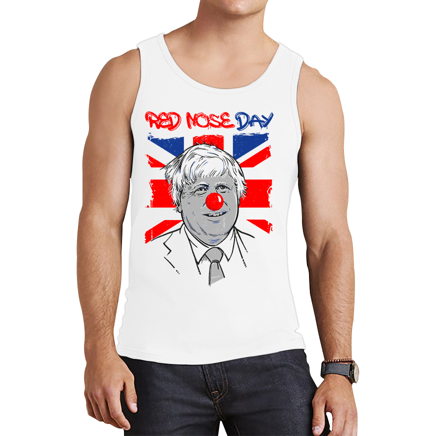 Red Nose Day PM Boris Johnson Tank Top. 50% Goes To Charity