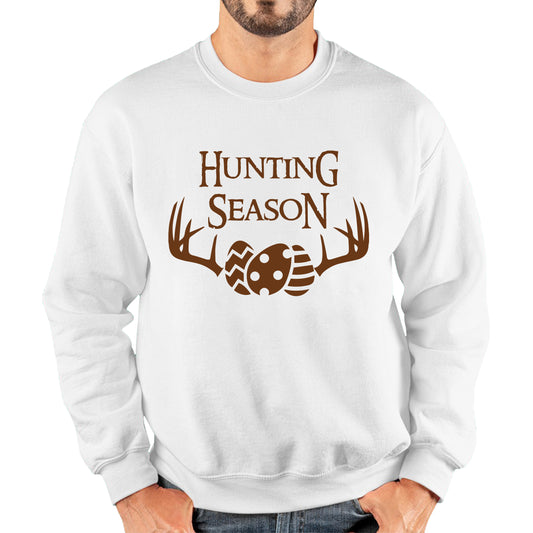 Easter Hunting Season Funny Easter Gift Rabbit Eggs Cute Bunny Deer Hunt Happy Easter Sunday Unisex Sweatshirt