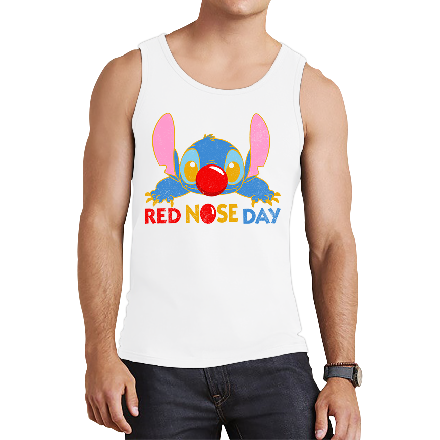 Disney Stitch Red Nose Day Vest Ohana Red Nose Day Funny Tank Top. 50% Goes To Charity