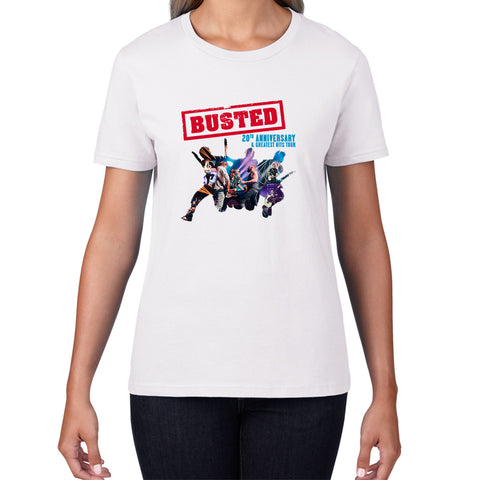 Busted 20th Anniversary & Greatest Hits Tour Busted Singers Pop Punk Music Band Womens Tee Top