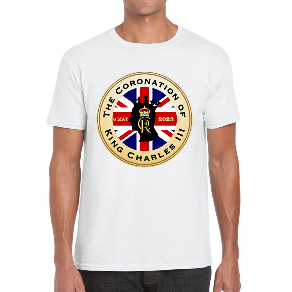 The Coronation Of King Charles III 6th May 2023 CR III Royal Crown United Kingdom Flag Mens Tee Top