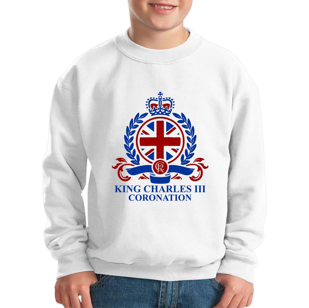 King Charles III Coronation 2023 CR III King Of England United Kingdom His Majesty Kids Jumper