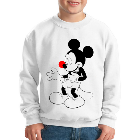 Disney Mickey Mouse Red Nose Day Kids Sweatshirt. 50% Goes To Charity