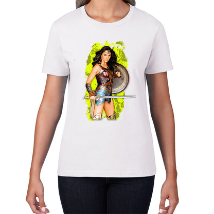 Gal Gadot Wonder Woman Shield Comic Book Character Wonder Girl Superhero Womens Tee Top