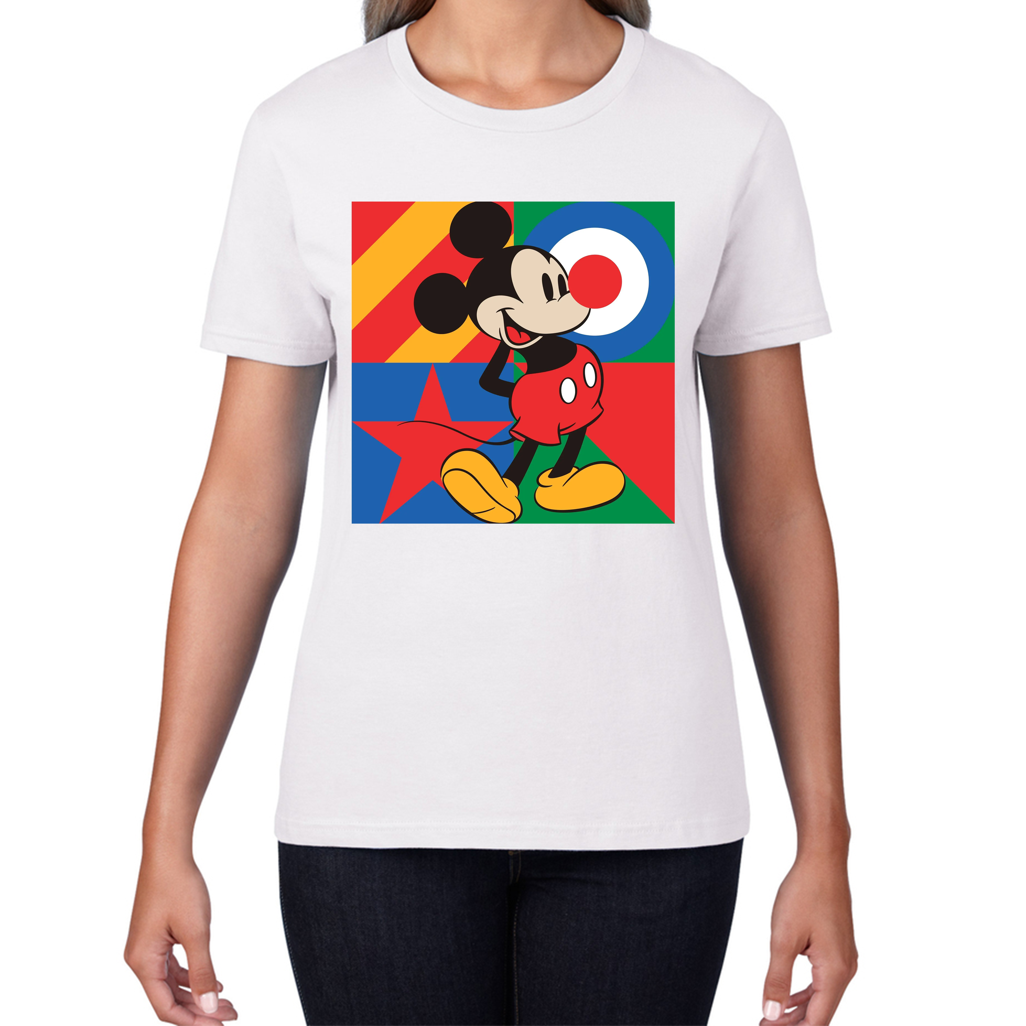 Mickey Mouse Disney Red Nose Day Ladies T Shirt. 50% Goes To Charity