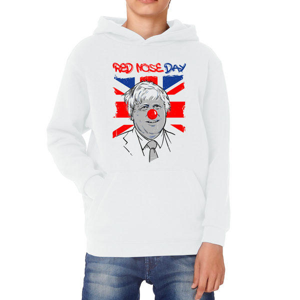 Red Nose Day PM Boris Johnson Kids Hoodie. 50% Goes To Charity