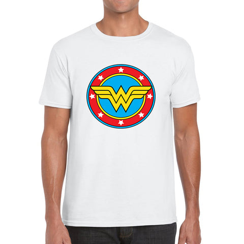 Wonder Woman Shield Logo Superhero Super Woman Wonder Girl Comic Book Character Mens Tee Top