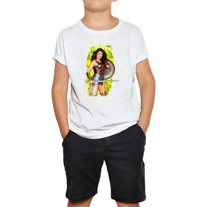 Gal Gadot Wonder Woman Shield Comic Book Character Wonder Girl Superhero Kids T Shirt