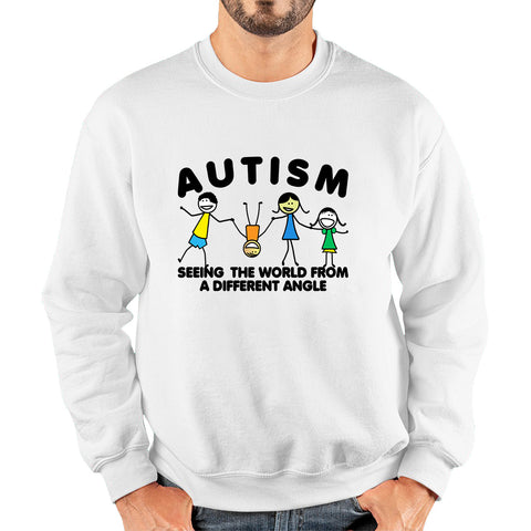 Autism Seeing The World From A Different Angle Autism Awareness Autism Support Autistic Pride Unisex Sweatshirt