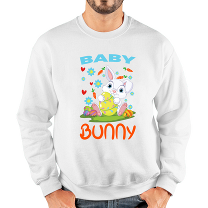 Baby Bunny Cute Little Bunny With Egg Happy Easter Day Unisex Sweatshirt