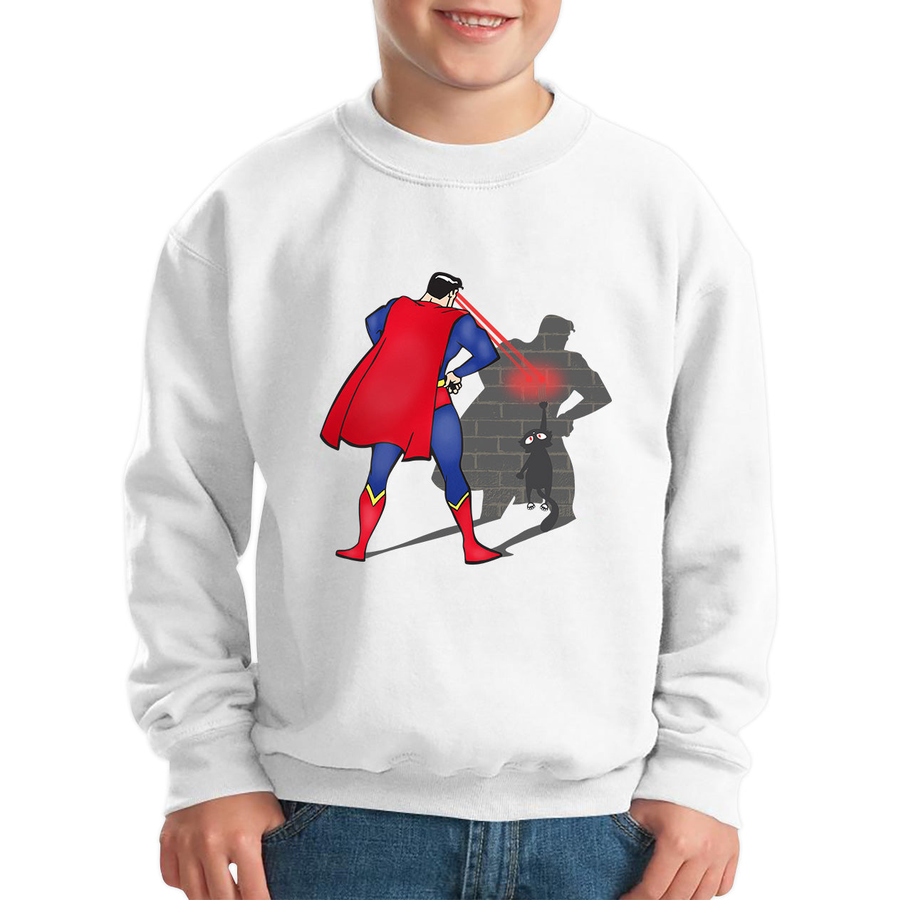 Bigman With Cat Funny Spider Cat Comics Black Cat Spider Movie Kids Jumper