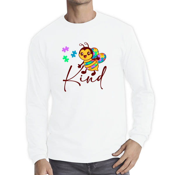 Bee Kind Autism Awareness Autism Rainbow Bee Kind Neurodiversity Honey Bee Autism  Mental Health Long Sleeve T Shirt