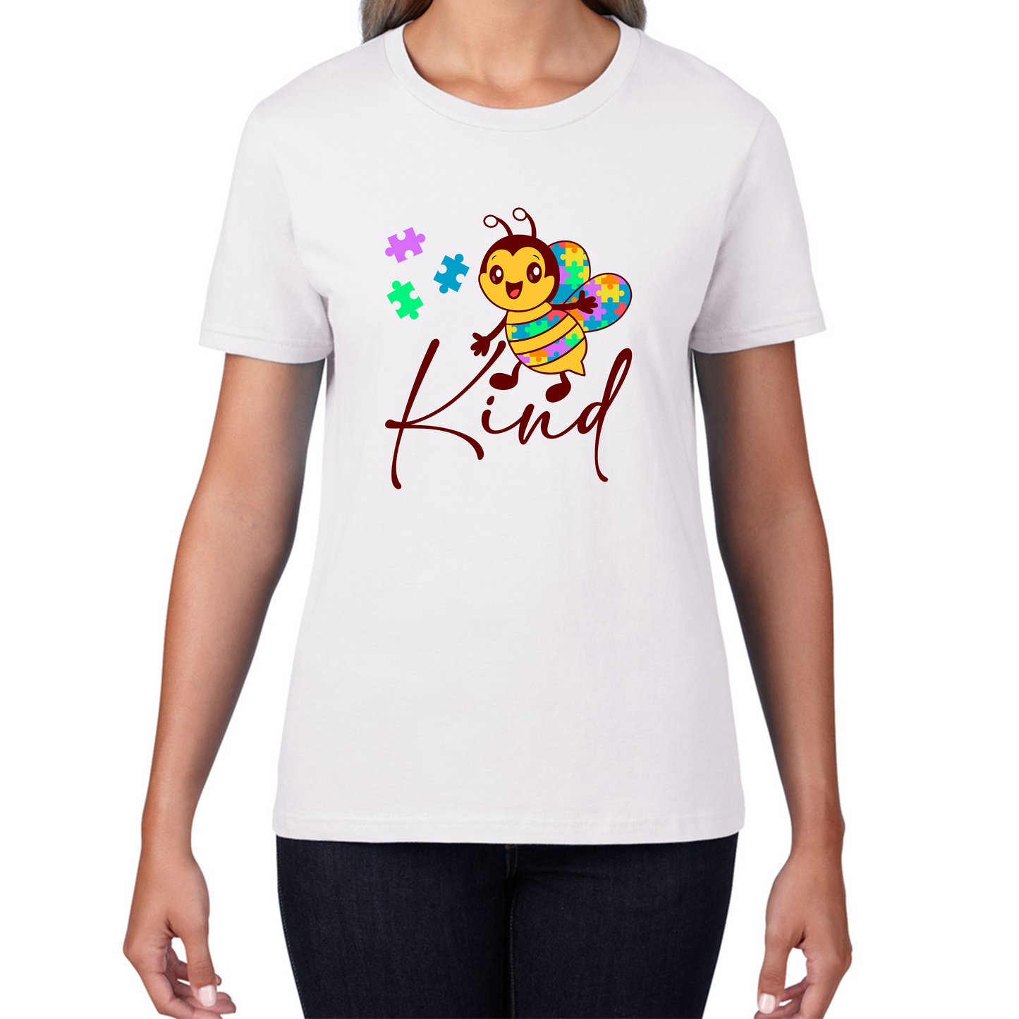 Bee Kind Autism Awareness Autism Rainbow Bee Kind Neurodiversity Honey Bee Autism  Mental Health Womens Tee Top