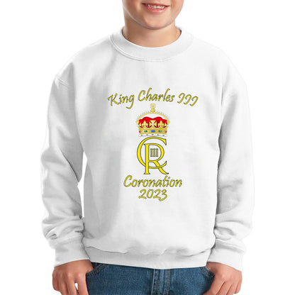 King Charles III Coronation 2023 Royal Crown Royal Cypher God Save The King Union Jack Kids Jumper