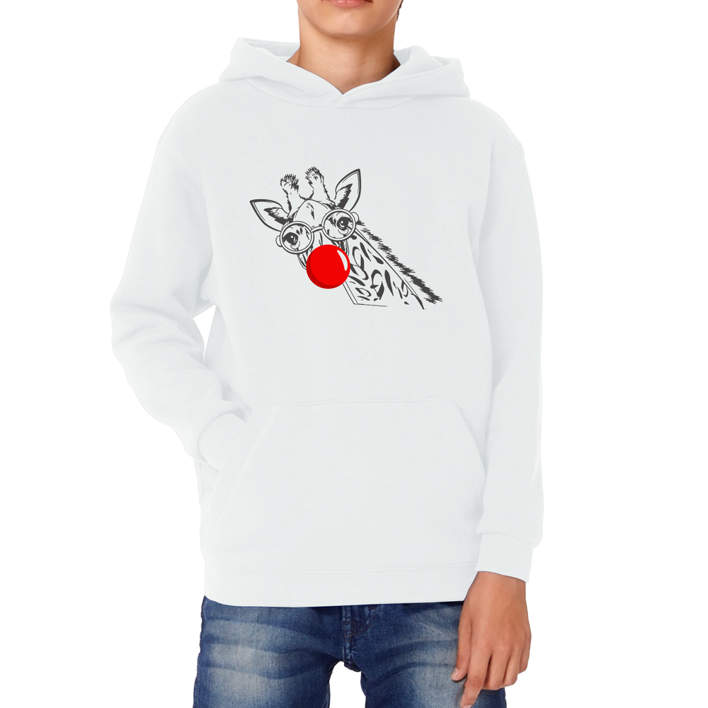 Giraffe Red Nose Day Kids Hoodie. 50% Goes To Charity
