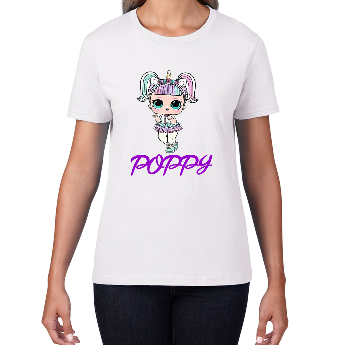 Personalised Your Name Lol Surprise Big Baby Hair Large Doll Unicorn Cute Lol Surprise Dolls Womens Tee Top