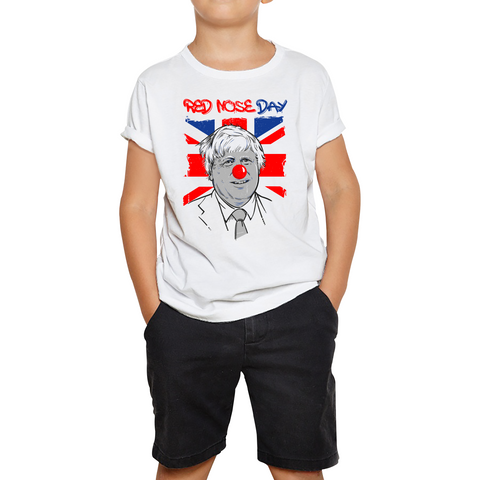 Red Nose Day PM Boris Johnson Kids T Shirt. 50% Goes To Charity