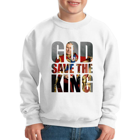 God Save The King Coronation Of King Charles III 2023 Ruling Monarch Of England CR III His Majesty Kids Jumper