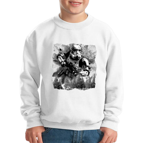 Hunter In The Forest Death Star Vintage Poster Graphic Movie Series Kids Jumper