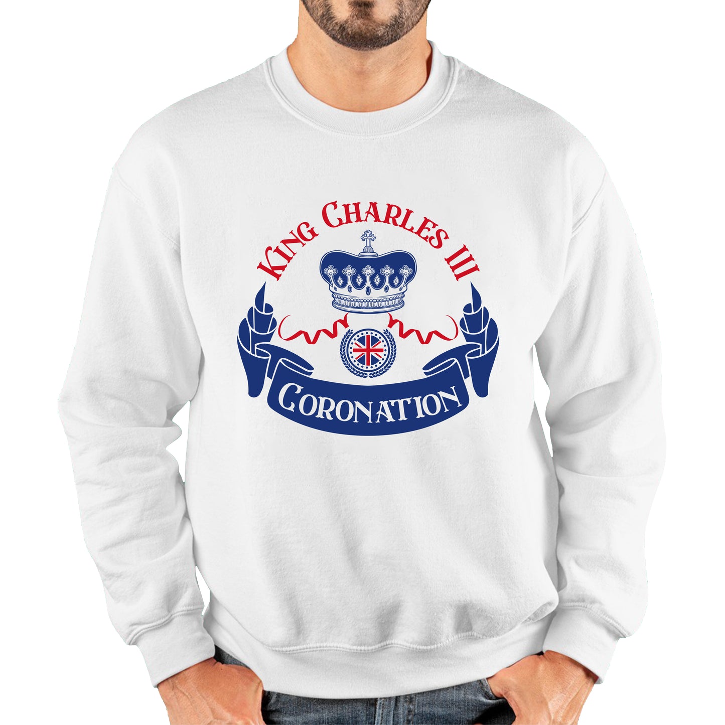 King Charles III Coronation Royal Crown CR III God Save The King Union Jack His Majesty Unisex Sweatshirt
