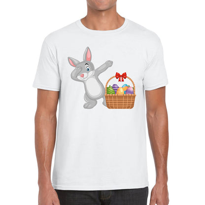 Dabbing Bunny With Eggs Basket Happy Easter Day Cute Rabbit Bunny Easter Day Mens Tee Top
