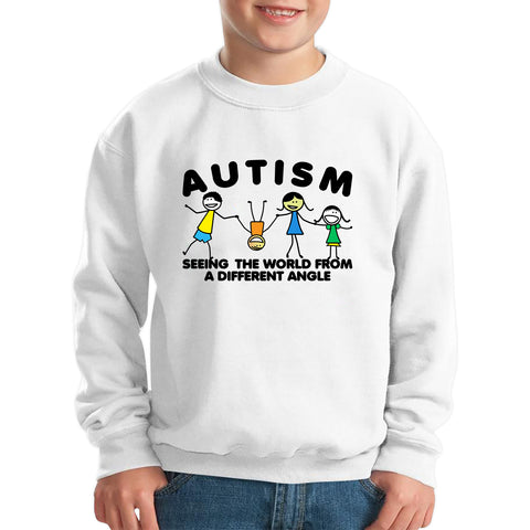 Autism Seeing The World From A Different Angle Autism Awareness Autism Support Autistic Pride Kids Jumper