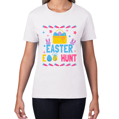 Easter Egg Hunt Hunting Squad Religious Christian Easter Egg Hunt Season Hunting Crew Egg Bucket Easter Bunny Womens Tee Top