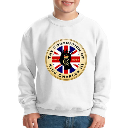 The Coronation Of King Charles III 6th May 2023 CR III Royal Crown United Kingdom Flag Kids Jumper