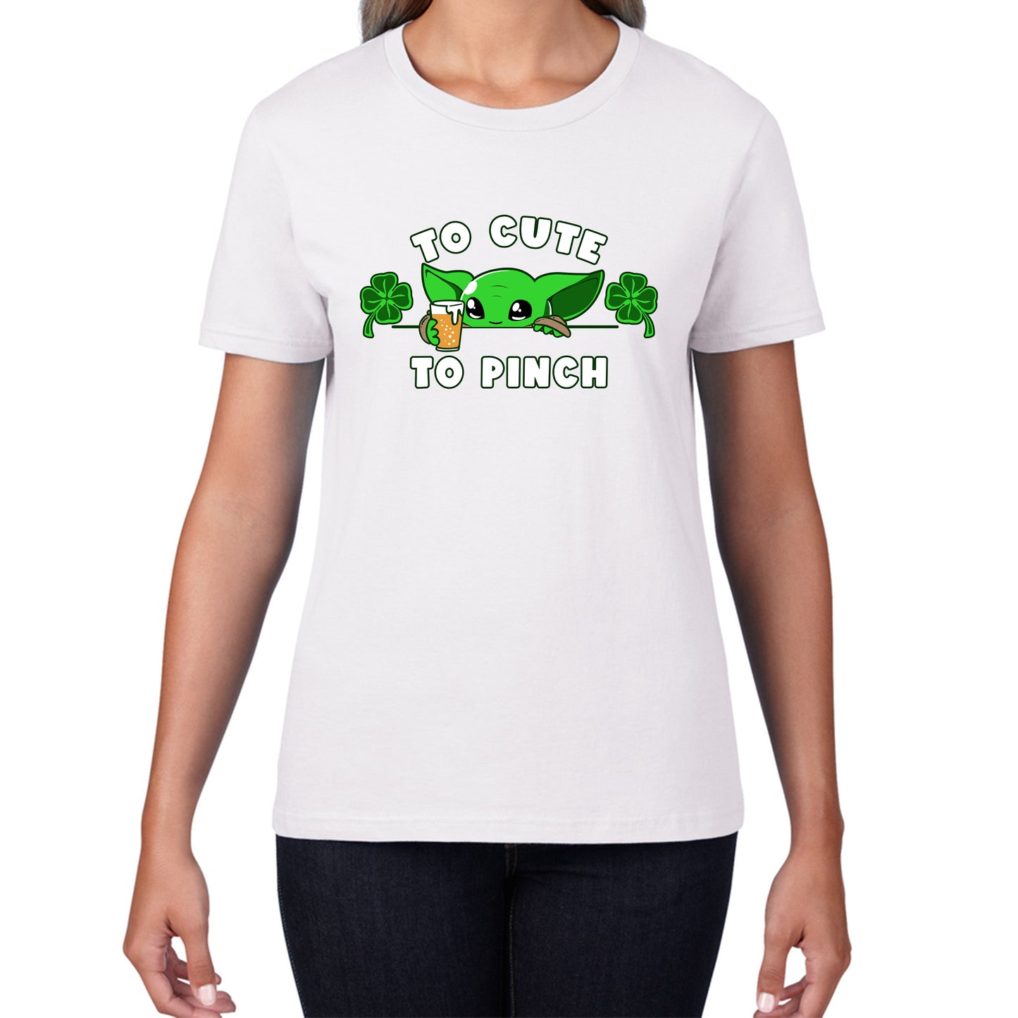 To Cute To Pinch Shamrock St Patrick's Day Green Irish Festival St Paddys Day Womens Tee Top