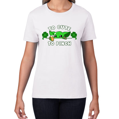 To Cute To Pinch Shamrock St Patrick's Day Green Irish Festival St Paddys Day Womens Tee Top