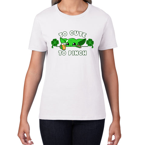 To Cute To Pinch Shamrock St Patrick's Day Green Irish Festival St Paddys Day Womens Tee Top