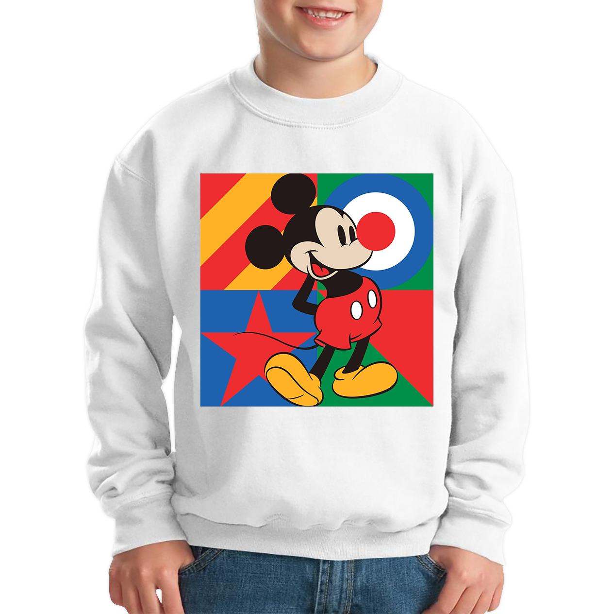 Mickey Mouse Disney Red Nose Day Kids Sweatshirt. 50% Goes To Charity
