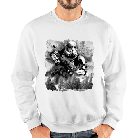 Hunter In The Forest Death Star Vintage Poster Graphic Movie Series Unisex Sweatshirt