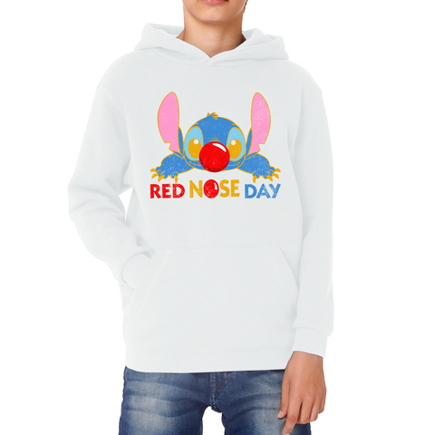 Disney Stitch Red Nose Day Childerens Hoodie Top Ohana Red Nose Day Funny Kids Hoodie. 50% Goes To Charity