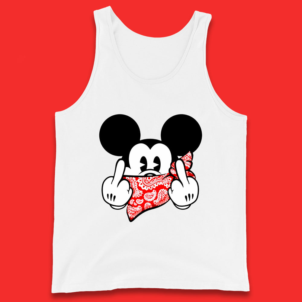 Fuck You Mickey Mouse Middle Fingers Funny Bad Ass Sarcastic Disney Mickey Sarcasm Humor Joke Tank Top