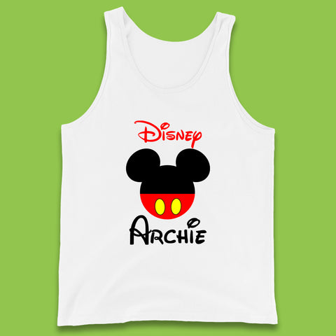 Personalised Disney Mickey Mouse Minnie Mouse Head Your Name Cute Character Disney World Tank Top