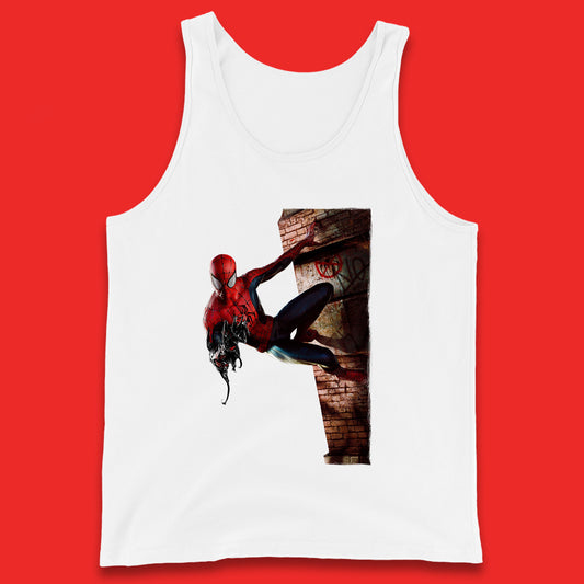 Spider-Man Venom Takeover Spiderman On Building Marvel Comics Character Superhero Marvel Spiderman Tank Top