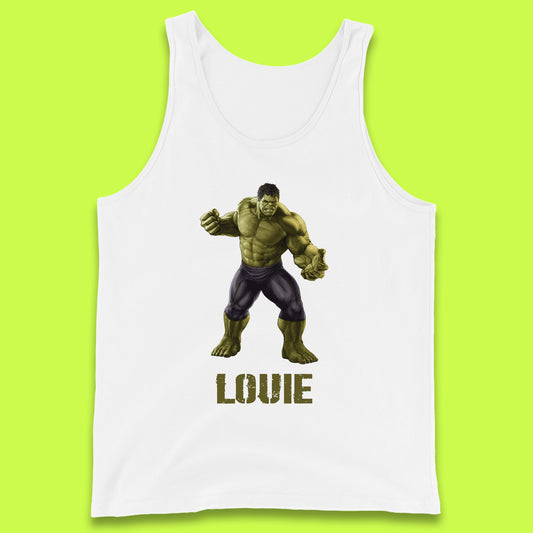 Personalised Marvel’s The Incredible Hulk Your Name Marvel Avengers Hulk Giant Man Angry Hulk Superhero  Tank Top