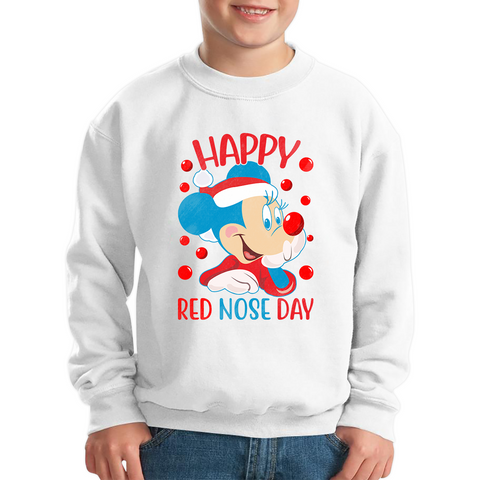 Happy Red Nose Day Mickey Mouse Red Nose Day Minnie Mickey Mouse Comic Relief Disneyland Cartoon Lover Kids Jumper