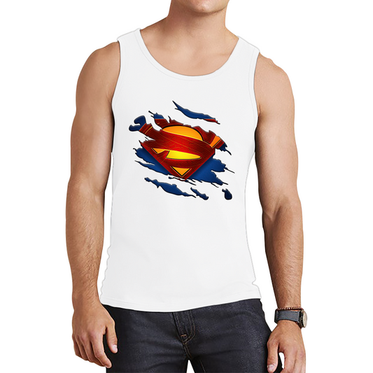 White Superman Tank Top