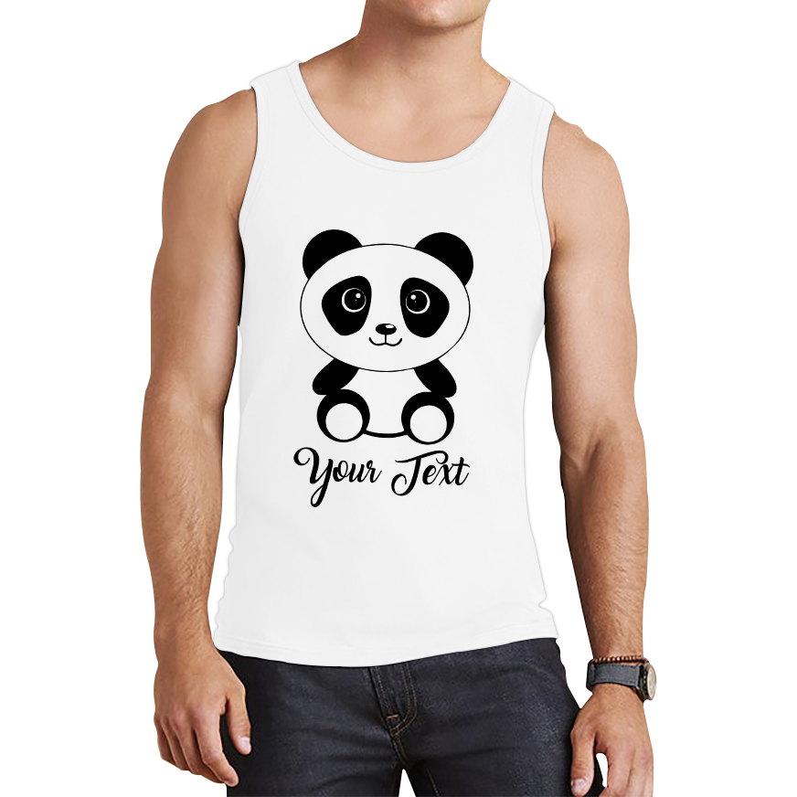 Personalised Cute Panda Bear Your Text Funny Cute Animal Lovers Tank Top