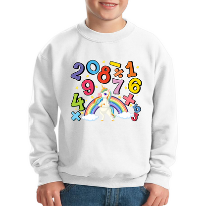 Number Day Unicorn Maths Day World Numbers Day Rainbow Colours Counting Kids Jumper