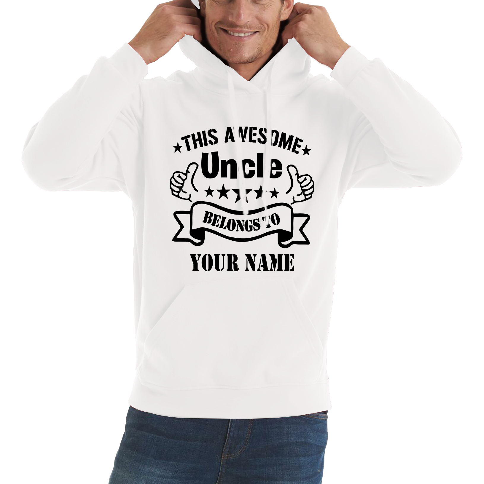 Personalised This Awesome Uncle Belongs To Your Name Hoodie Best Uncle Ever Gift Unisex Hoodie