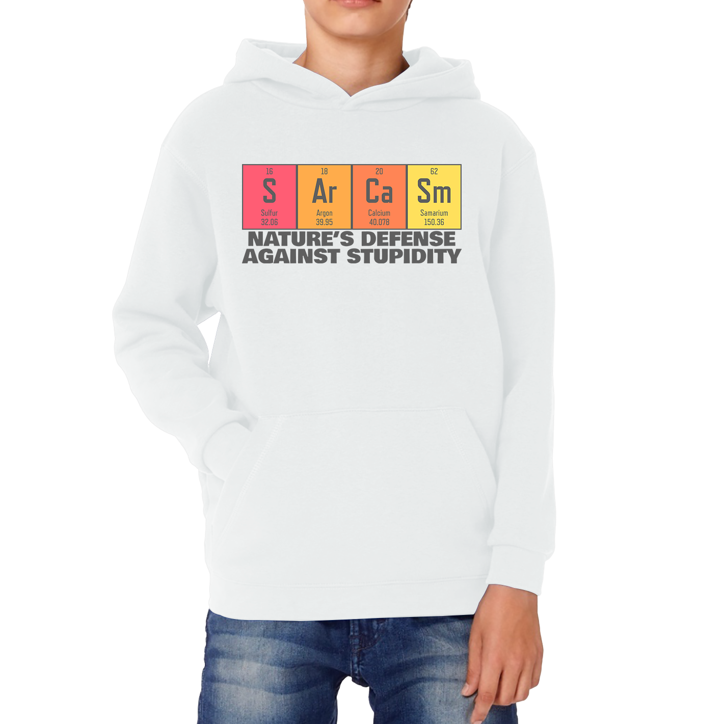 Nature's Defense Against Stupidity Sarcasm Elements Blocks Kids Hoodie