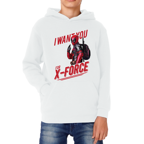 I Want You For X-Force, Deadpool Inspired Kids Hoodie