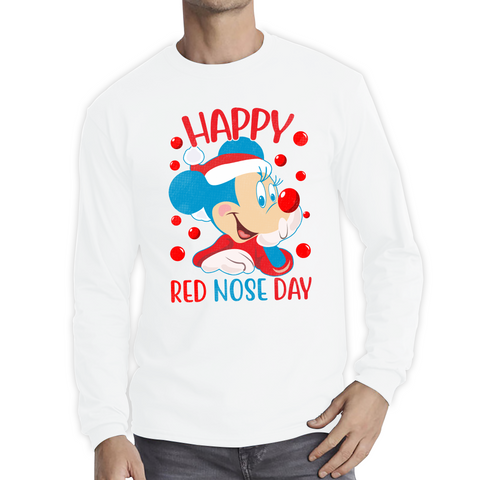Happy Red Nose Day Mickey Mouse Red Nose Day Minnie Mickey Mouse Comic Relief Disneyland Cartoon Lover Long Sleeve T Shirt
